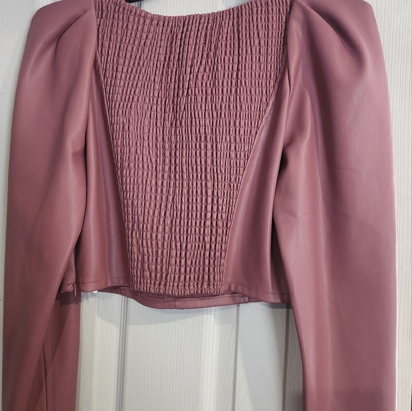 Zara Faux Leather Crop Top M - Picture 3 of 4